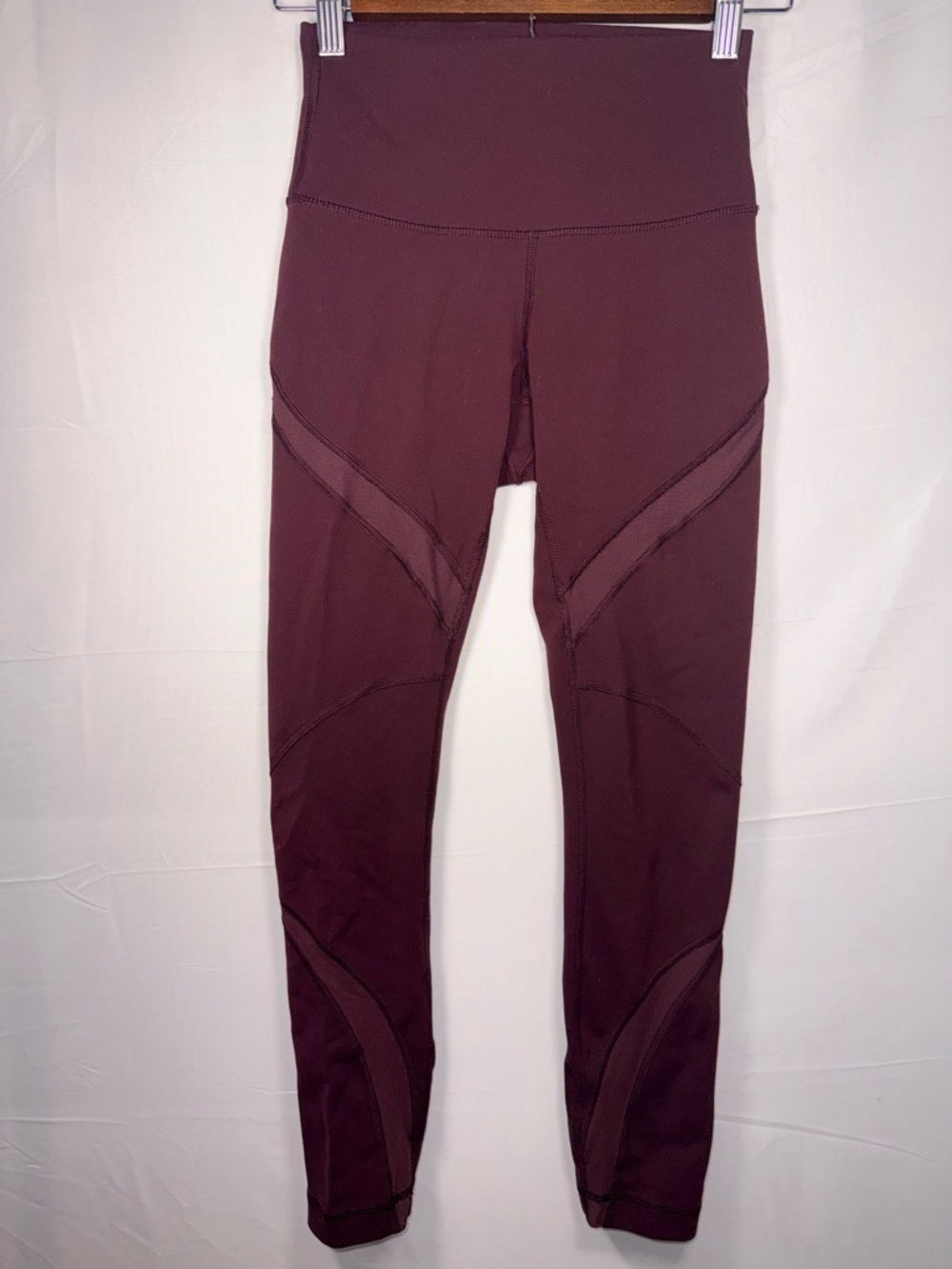 Lululemon Women High-Waist Athletic Activewear Burgundy Red Leggings Size 6 /S